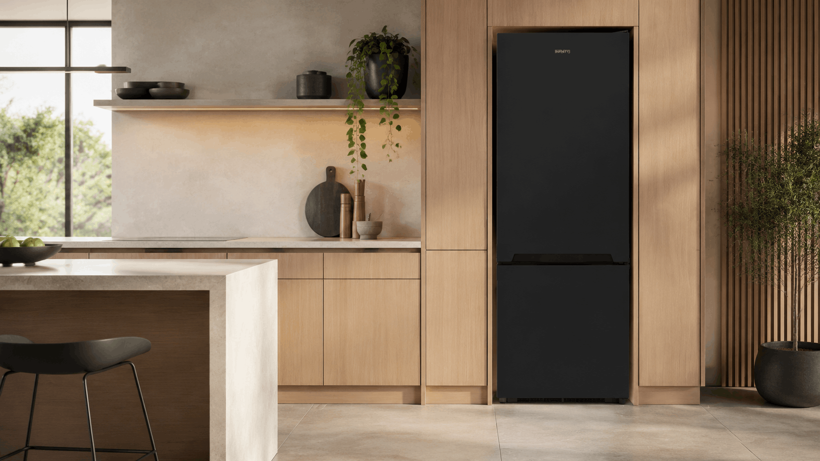 REFRIGERATEUR DOUBLE PORTES 60 CM BLACK MATT 332 L TOTALEMENT NO FROST INFINITY